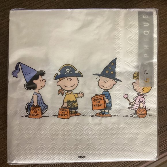 Snoopy Peanuts Graphique 40 2-Ply Halloween Cocktail Dinner Lunch Napkins SEALED - Picture 1 of 2